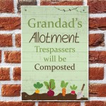 Allotment Sign Personalised Hanging Wall Plaques Summer House