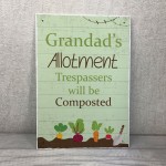 Allotment Sign Personalised Hanging Wall Plaques Summer House