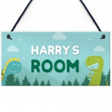 Dinosaur Personalised Door Sign Kids Bedroom Nursery Birthday