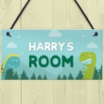 Dinosaur Personalised Door Sign Kids Bedroom Nursery Birthday