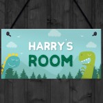 Dinosaur Personalised Door Sign Kids Bedroom Nursery Birthday