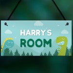 Dinosaur Personalised Door Sign Kids Bedroom Nursery Birthday