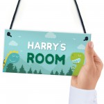 Dinosaur Personalised Door Sign Kids Bedroom Nursery Birthday