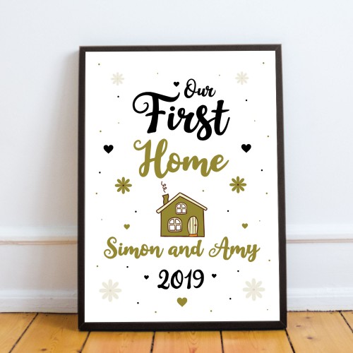 First Home Gift Personalised Frame Print House Warming Gifts