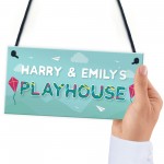 Personalised Any Name Playhouse Sign Childrens Playroom Bedroom 