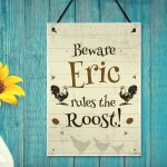 Chicken Coop Sign Personalised Outdoor Garden Plaque Wall Sign