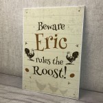 Chicken Coop Sign Personalised Outdoor Garden Plaque Wall Sign