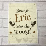 Chicken Coop Sign Personalised Outdoor Garden Plaque Wall Sign