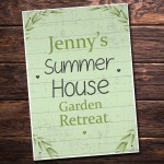 Summer House Personalised Plaque Hanging Garden Shed Sign Gift