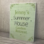 Summer House Personalised Plaque Hanging Garden Shed Sign Gift