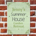 Summer House Personalised Plaque Hanging Garden Shed Sign Gift