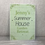 Summer House Personalised Plaque Hanging Garden Shed Sign Gift