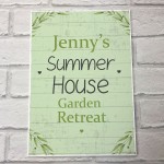 Summer House Personalised Plaque Hanging Garden Shed Sign Gift