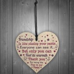 Funny Best Friend Sign Wood Heart Friendship Gift Thank You