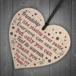 Funny Best Friend Sign Wood Heart Friendship Gift Thank You