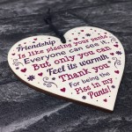 Funny Best Friend Sign Wood Heart Friendship Gift Thank You