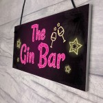 Novelty Gin Bar Sign Neon Effect Home Bar Man Cave Kitchen Sign