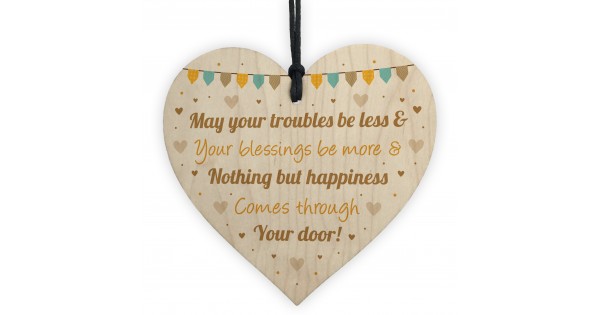 New Home Wedding gift personalised plaque May your troubles be less