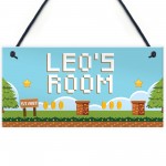 Gaming Sign Personalised Boys Bedroom Sign Wall Decor Retro Gift
