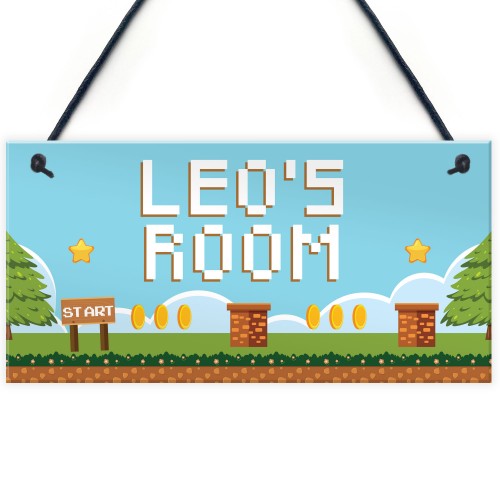 Gaming Sign Personalised Boys Bedroom Sign Wall Decor Retro Gift