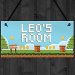 Gaming Sign Personalised Boys Bedroom Sign Wall Decor Retro Gift