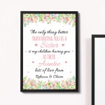 Personalised Auntie Sister Poem Print Birthday Xmas Gift