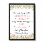 Personalised Auntie Sister Poem Print Birthday Xmas Gift
