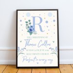 Baby Boy Christening Gift Personalised Framed Print Keepsake