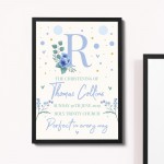 Baby Boy Christening Gift Personalised Framed Print Keepsake