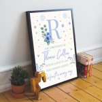 Baby Boy Christening Gift Personalised Framed Print Keepsake