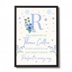 Baby Boy Christening Gift Personalised Framed Print Keepsake