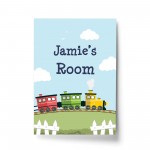 Personalised Boys Bedroom Decor Nursery Art Train Print Picture