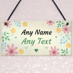 PERSONALISED Flowers Garden Plaque Any Name Text Garden Shed