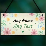 PERSONALISED Flowers Garden Plaque Any Name Text Garden Shed