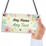 PERSONALISED Flowers Garden Plaque Any Name Text Garden Shed