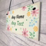 PERSONALISED Flowers Garden Plaque Any Name Text Garden Shed
