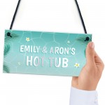 Personalised Hot Tub Sign And Plaque Garden Shed Wall Sign Decor