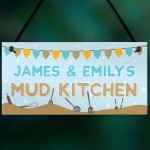 Personalised Mud Kitchen Sign Garden Outdoor Hanging Plaque