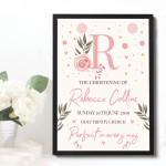 Baby Girl Christening Gift Personalised Framed Print Keepsake