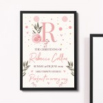 Baby Girl Christening Gift Personalised Framed Print Keepsake