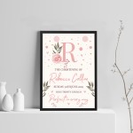 Baby Girl Christening Gift Personalised Framed Print Keepsake