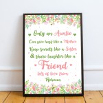 Auntie Poem Print Christmas Birthday Gift Auntie Personalised