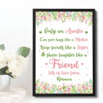 Auntie Poem Print Christmas Birthday Gift Auntie Personalised