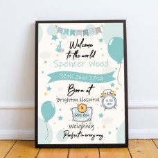 Newborn Baby Gift Baby Boy Christening Gift Baby Nursery Print