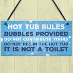 Hot Tub Rules Funny Signs And Plaques Garden Decor Garden Shed