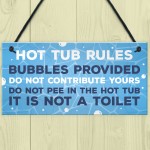 Hot Tub Rules Funny Signs And Plaques Garden Decor Garden Shed