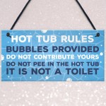 Hot Tub Rules Funny Signs And Plaques Garden Decor Garden Shed