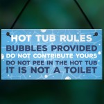 Hot Tub Rules Funny Signs And Plaques Garden Decor Garden Shed