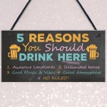 DRINK HERE Bar Sign Garden Plaque Landlord Gift Man Cave Sign