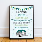 Caravan Rules Sign Novelty Caravan Sign Framed Print Retirement